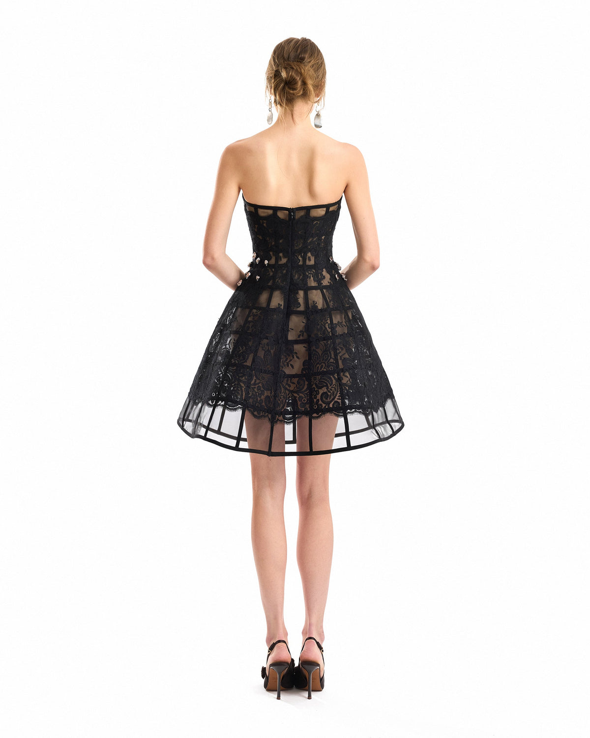 Caged Beaded Short Dress