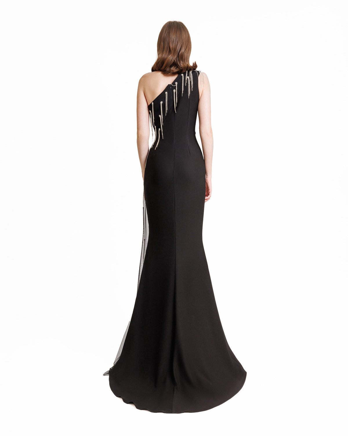 One-Shoulder Crepe Dress