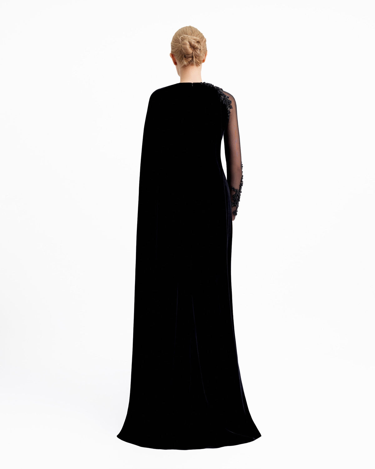 See-Through Beaded Sleeves Dress