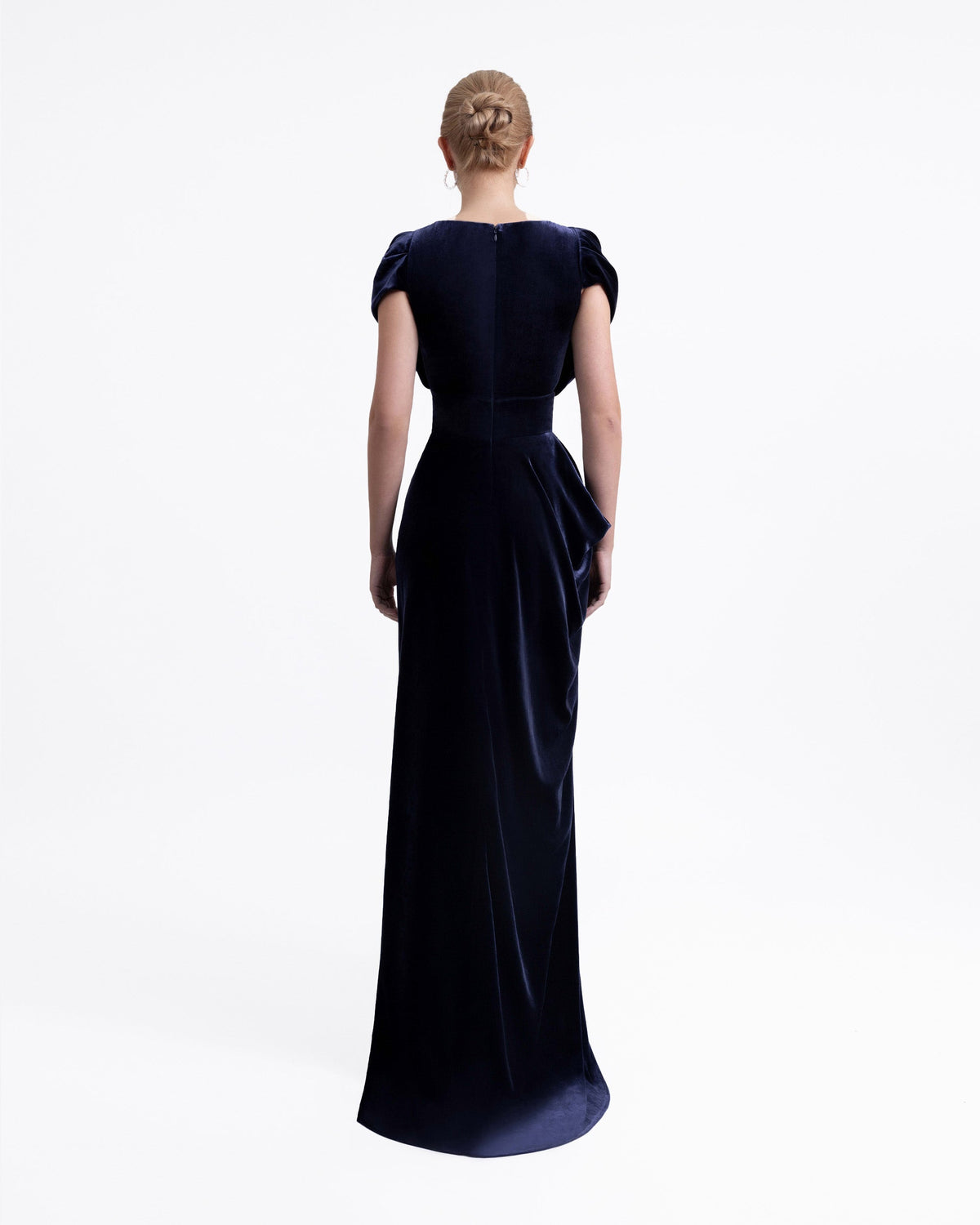 Draped Dress with Beaded Neckline