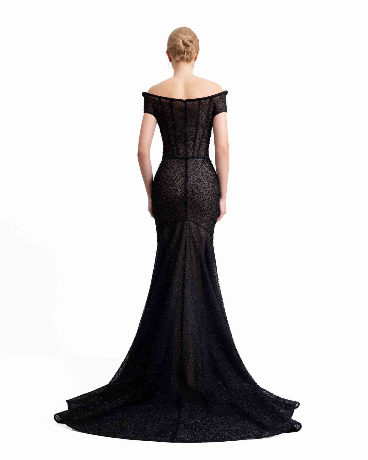 Beaded Dress with Structured Corset
