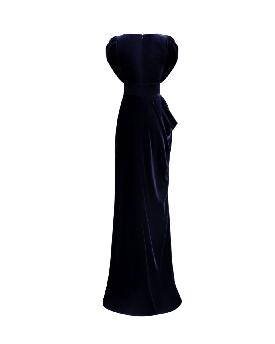 Draped Dress with Beaded Neckline