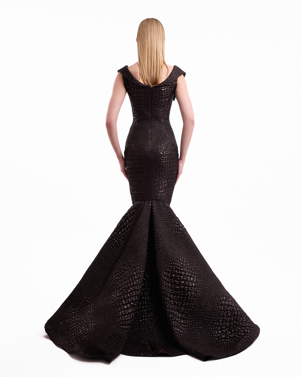 Mermaid Textured Embellished Dress