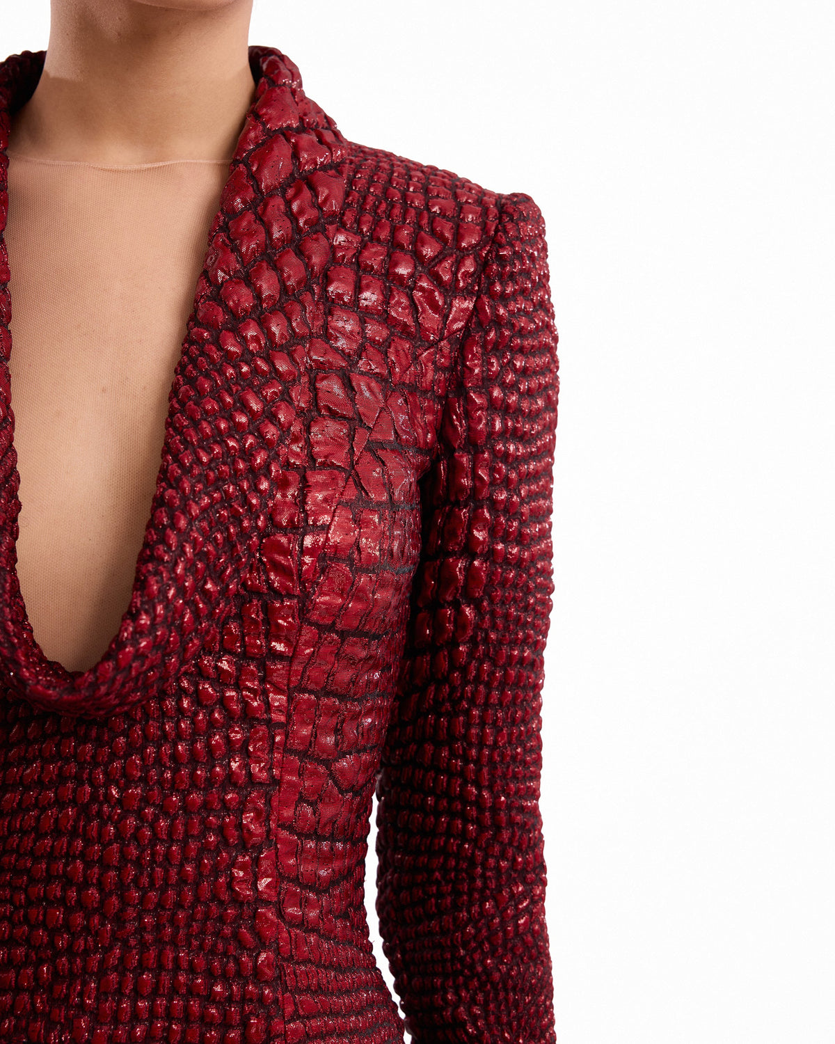 Textured V-Neck Dress