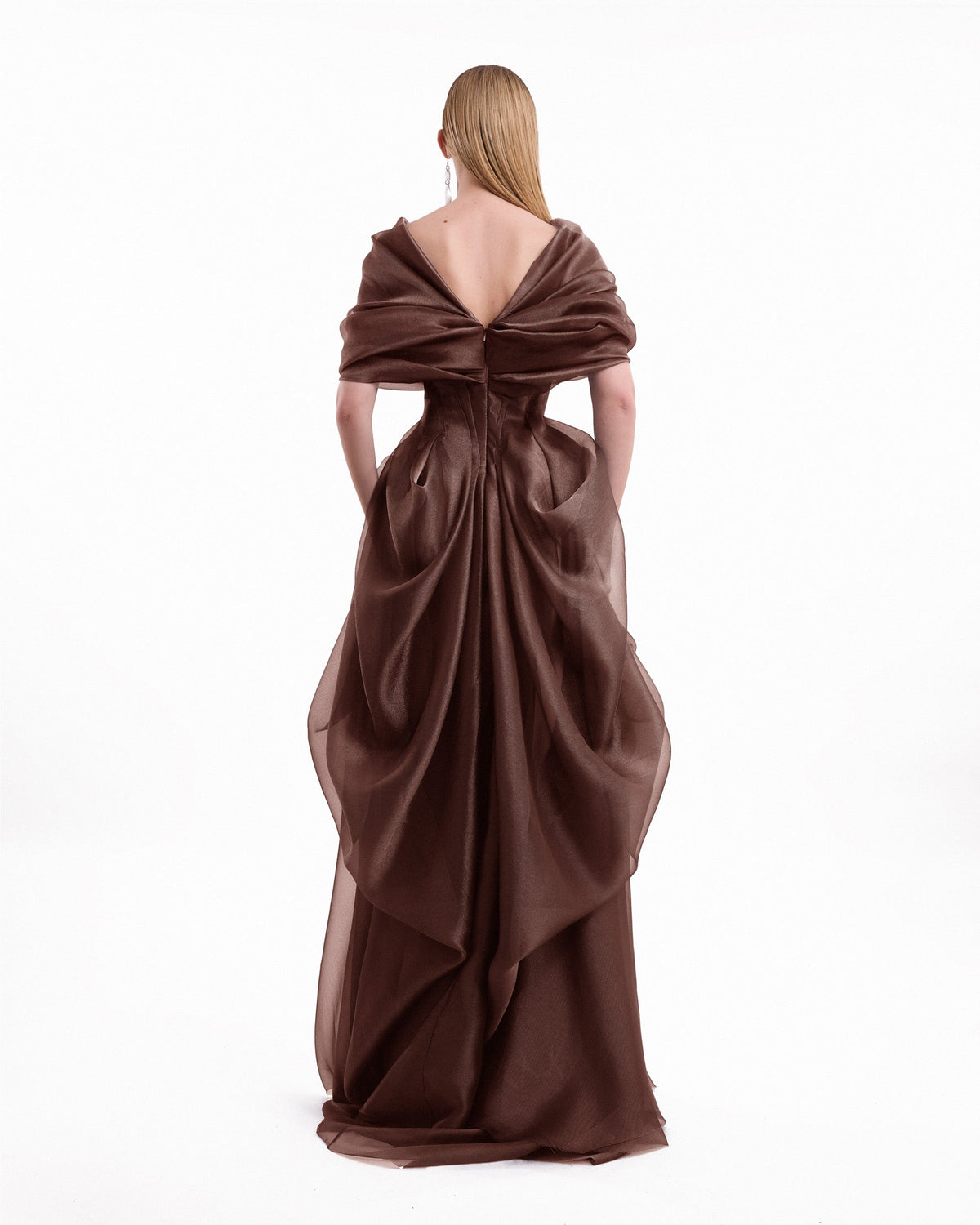 Draped V-Neck Corset Dress