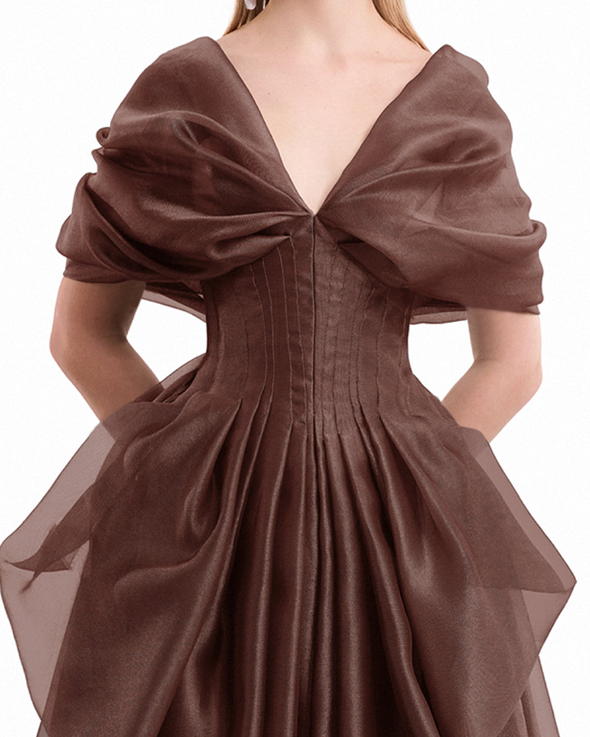 Draped V-Neck Corset Dress