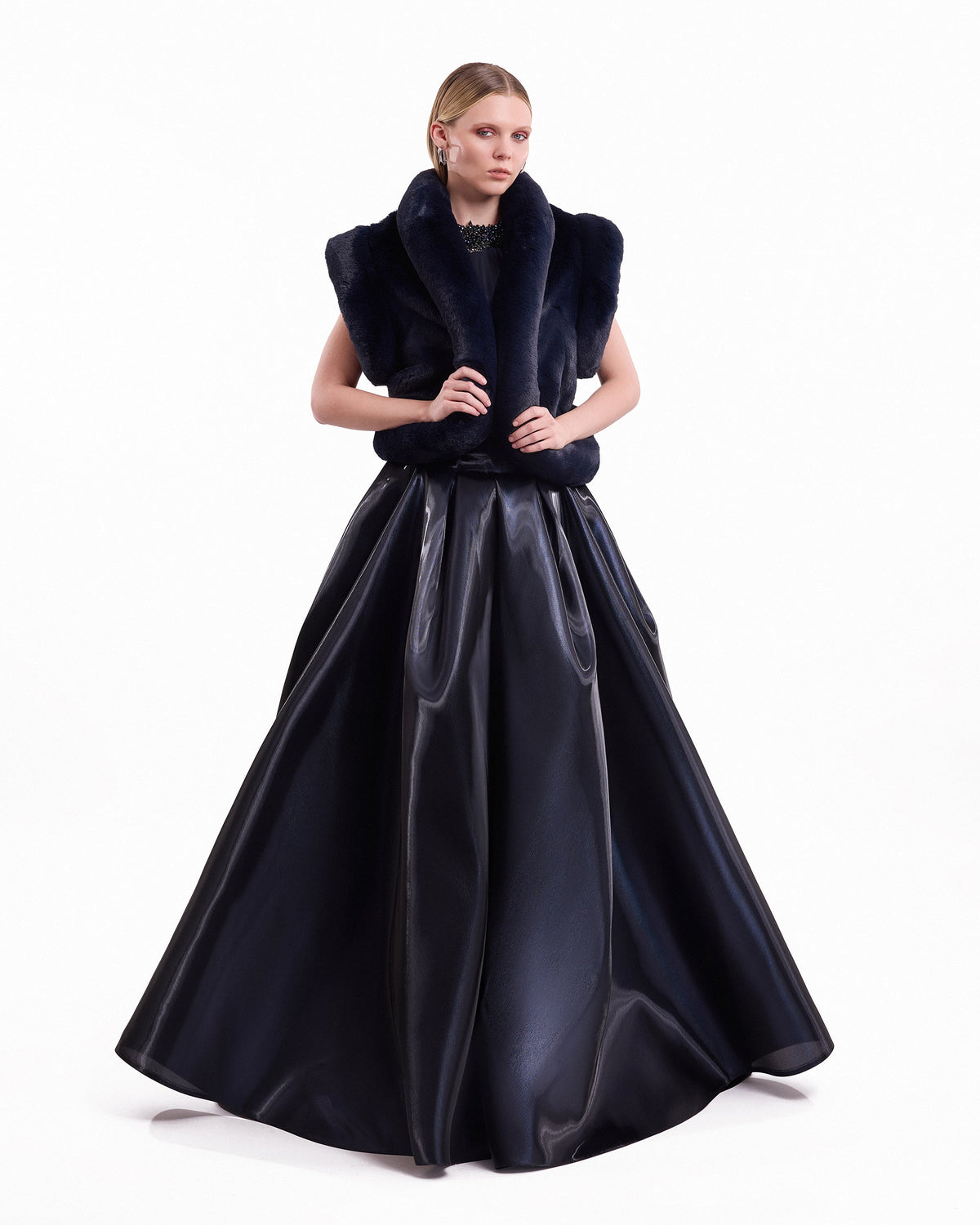 Halter Neck Embellished Dress with Wrap