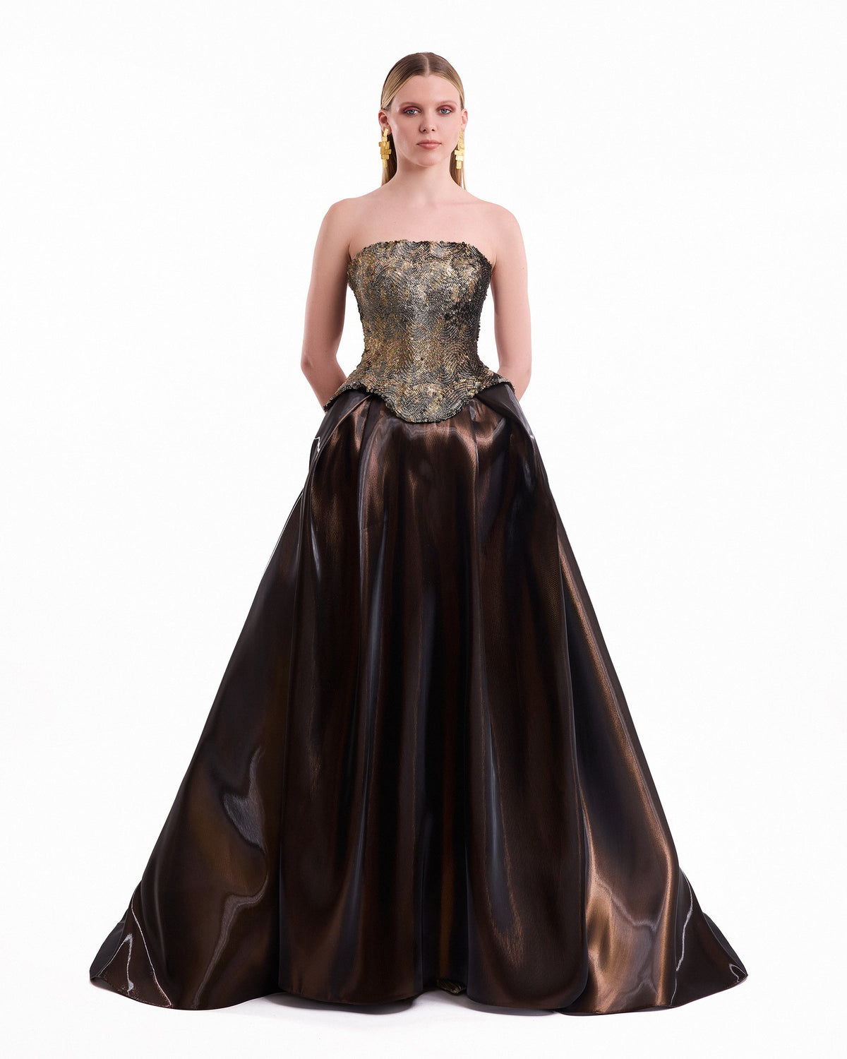 Strapless Corset Satin Dress