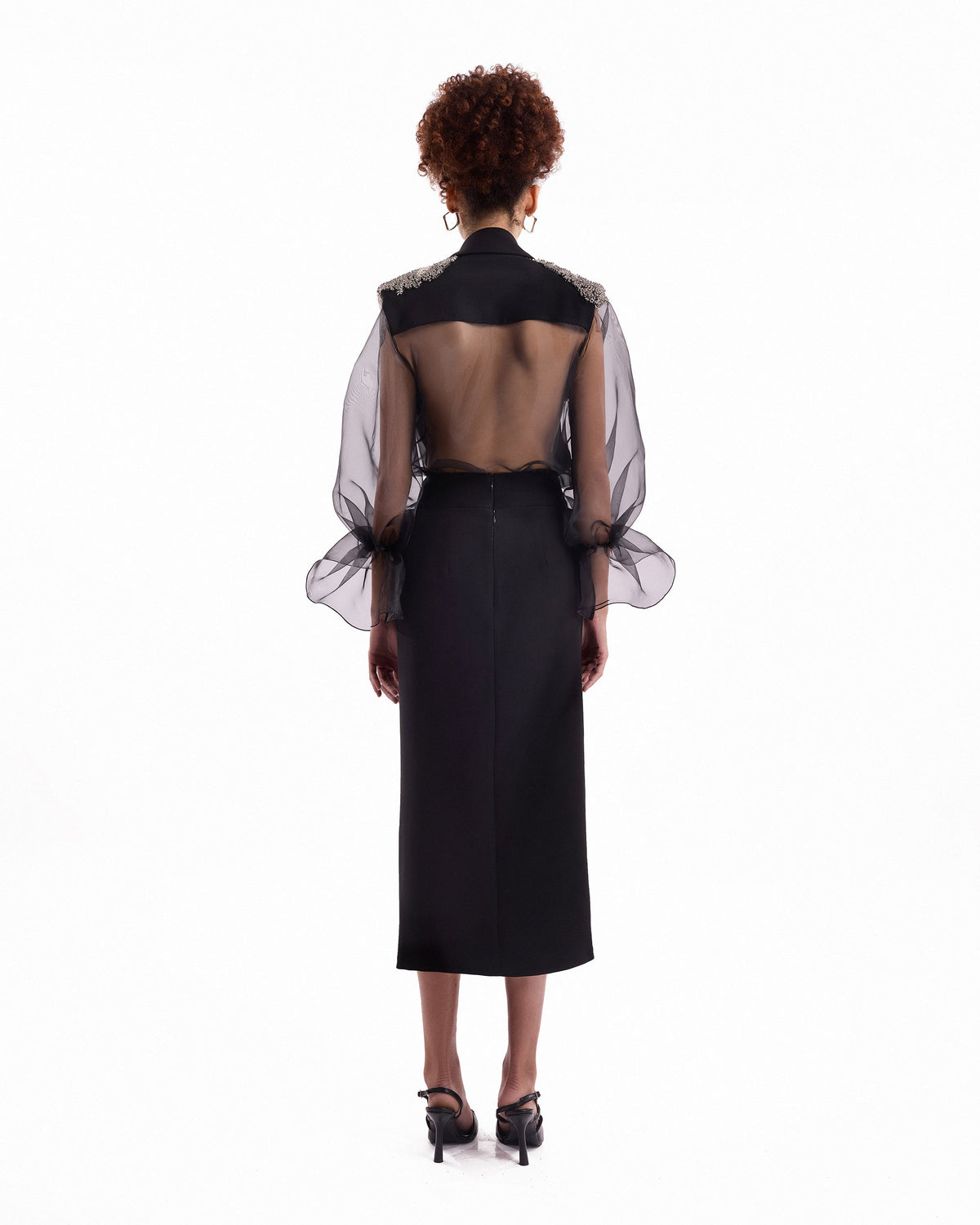 Beaded Puff Sleeve Skirt Set