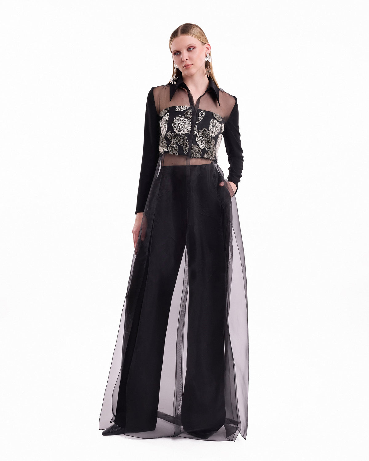 Beaded Shirt Trouser Set