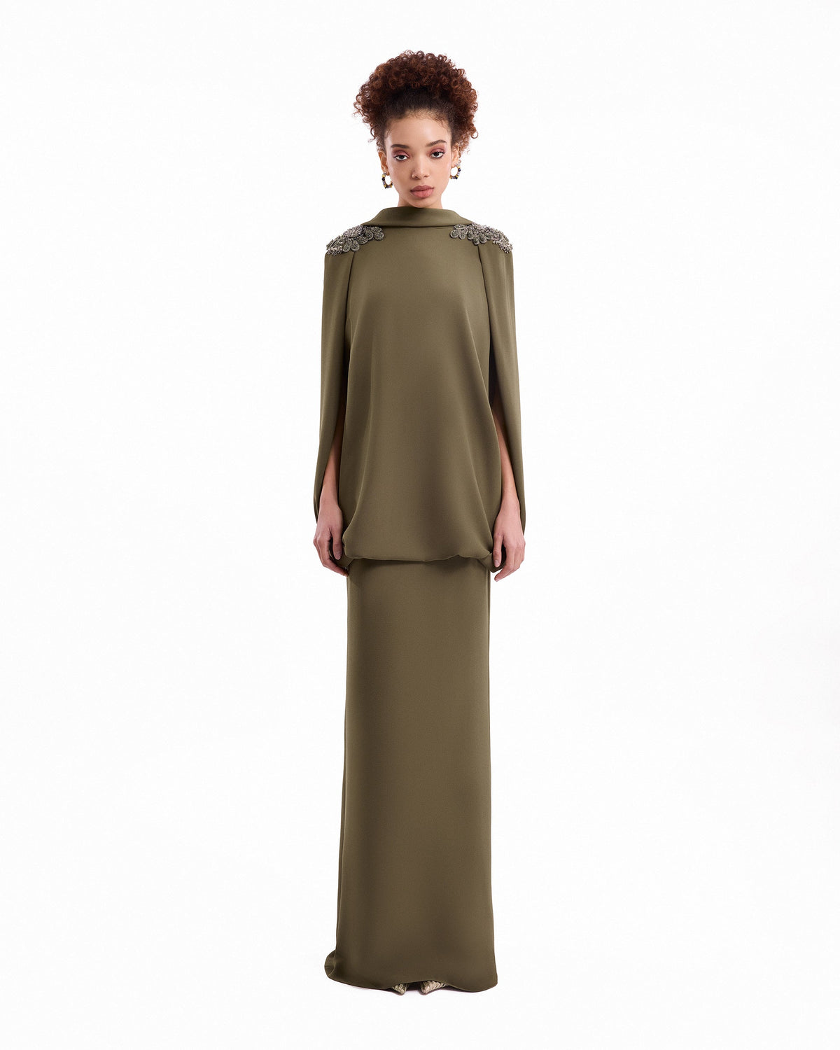 Beaded High-Neck Dress