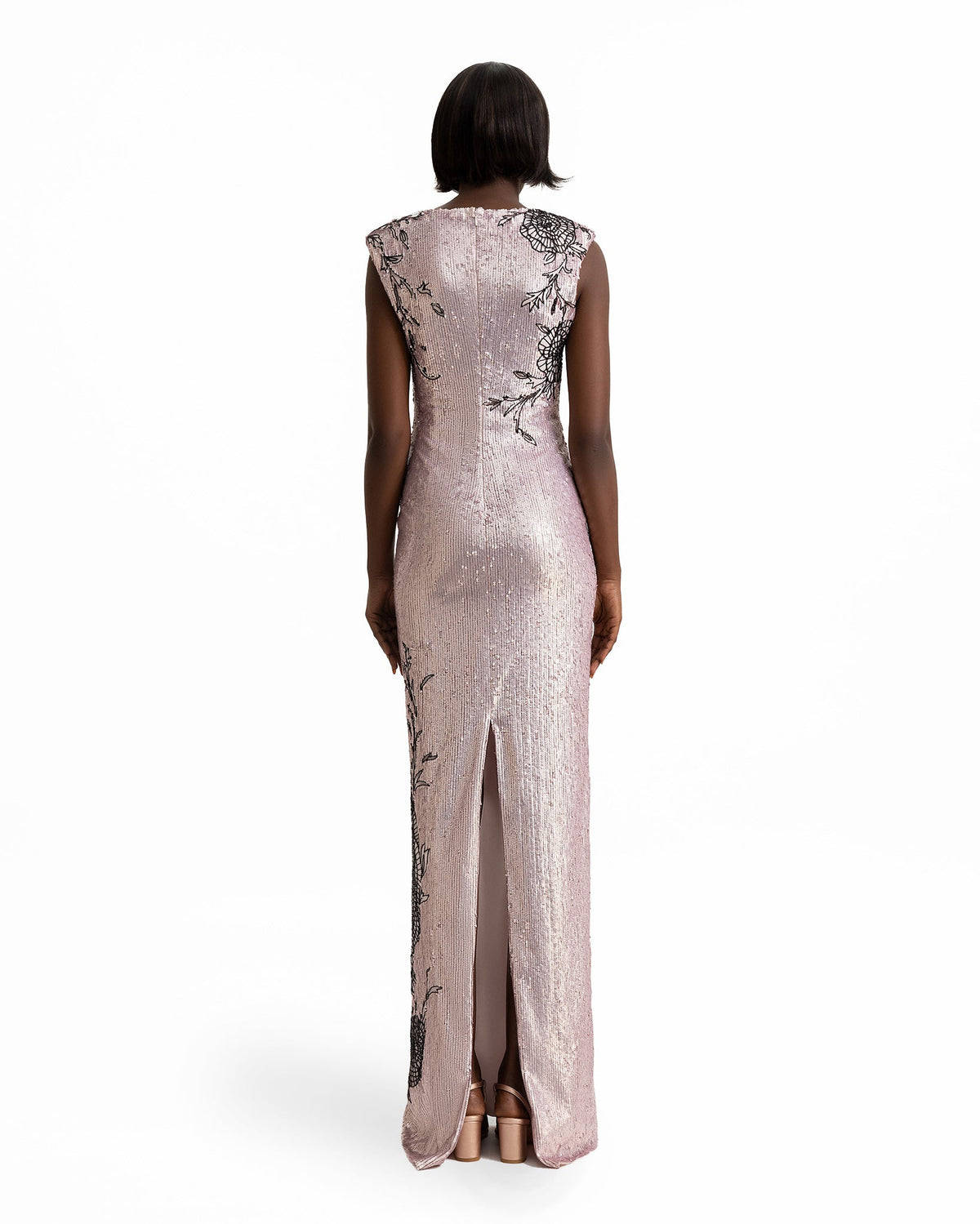 Embroidered Structured Shoulder Dress