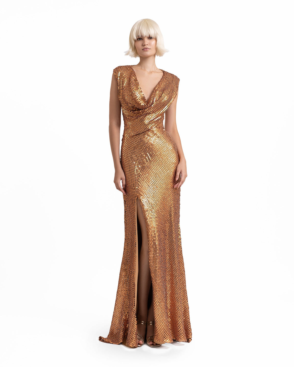 Cowl-Neckline Dress