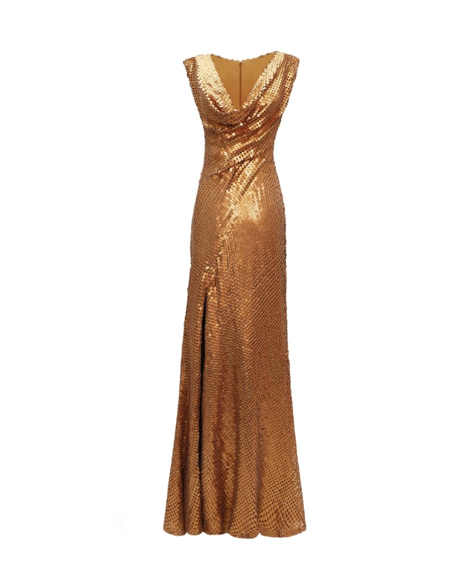 Cowl-Neckline Dress
