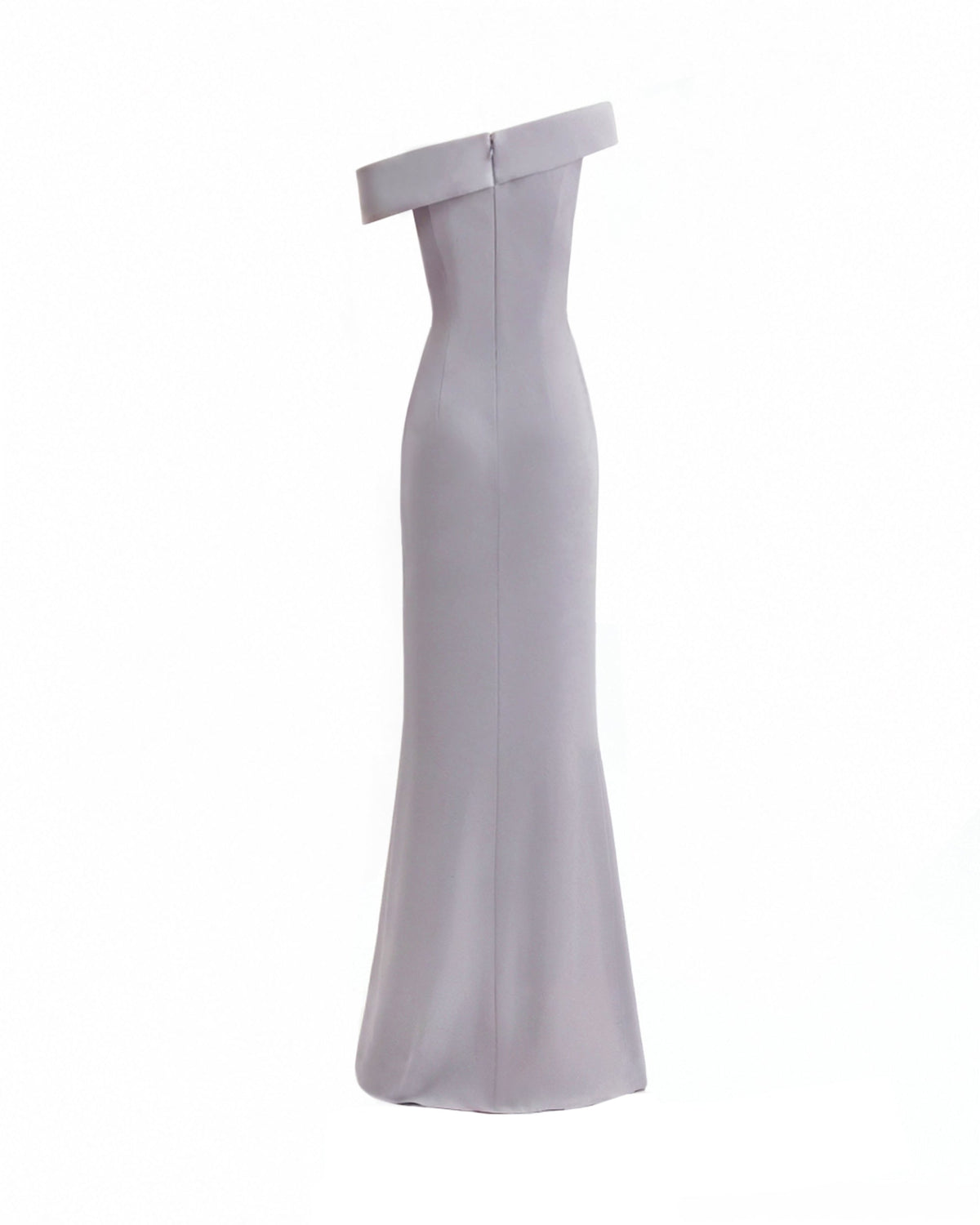 Folded Neck Asymmetrical Beaded Gown