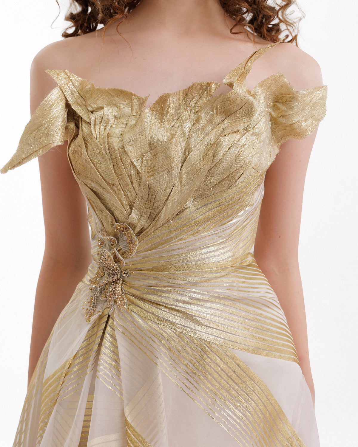 Off-Shoulder Petal Bodice Dress