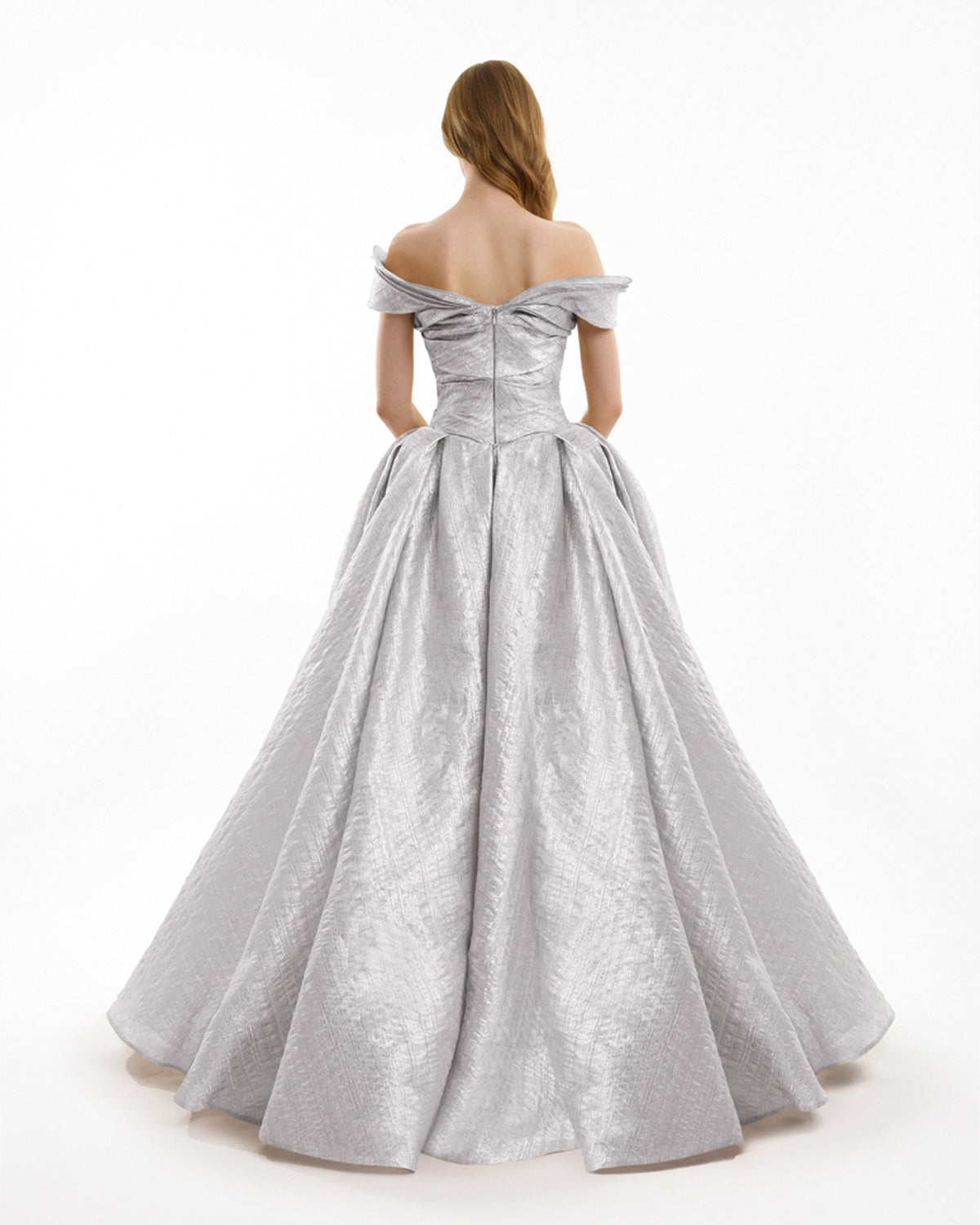 Off-Shoulder Jacquard Dress
