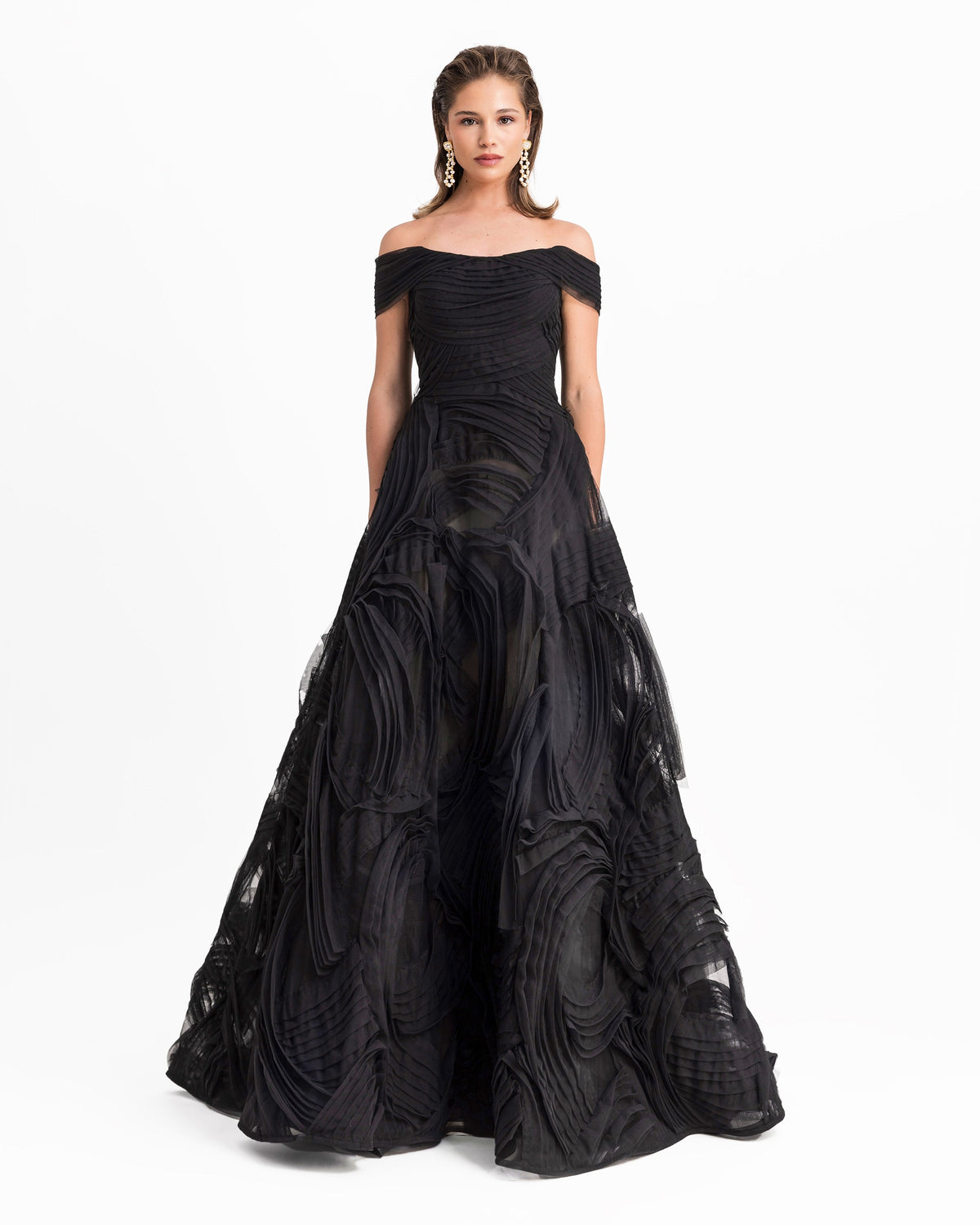 Off-The-shoulders Tulle Gown