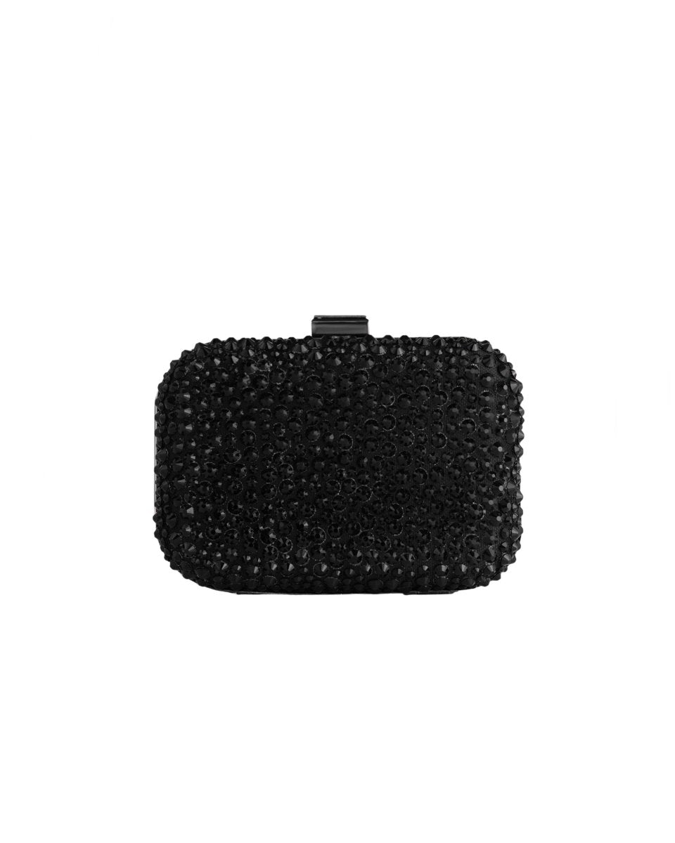 Crystal-Embellished Crepe Clutch