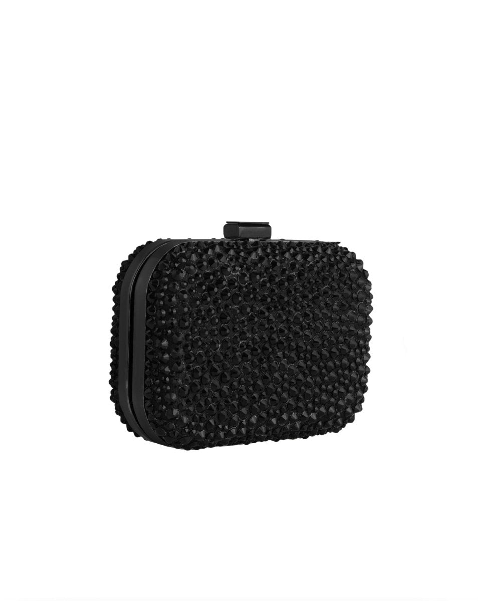 Crystal-Embellished Crepe Clutch