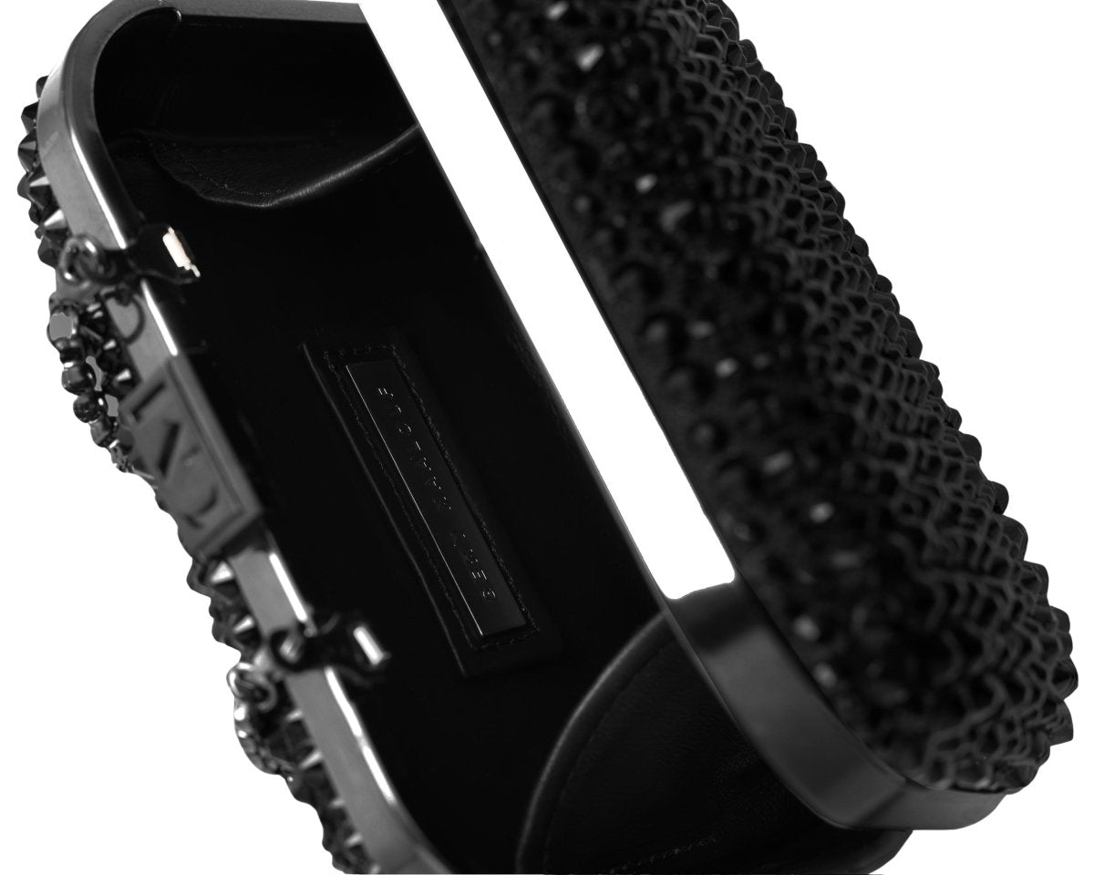 Crystal-Embellished Crepe Clutch