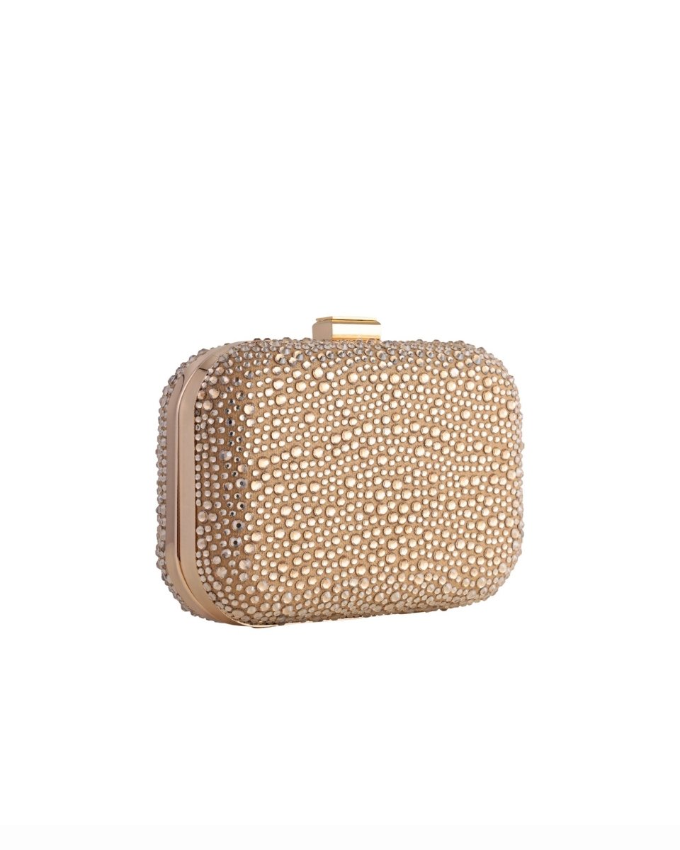 Crystal-Embellished Crepe Clutch