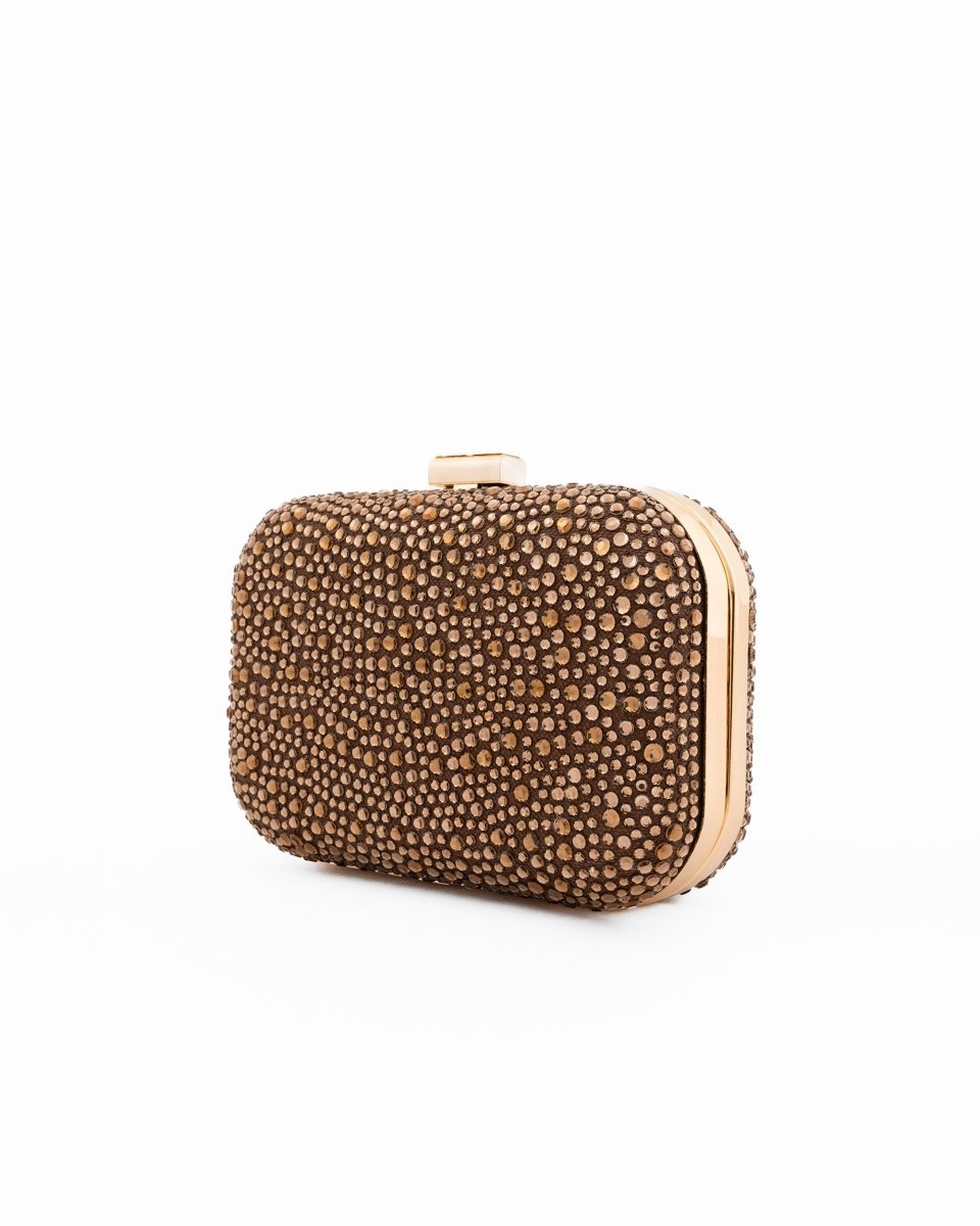 Crystal-Embellished Crepe Clutch