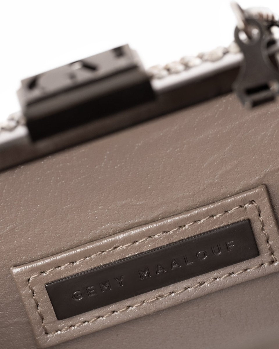 Crystal-Embellished Crepe Clutch