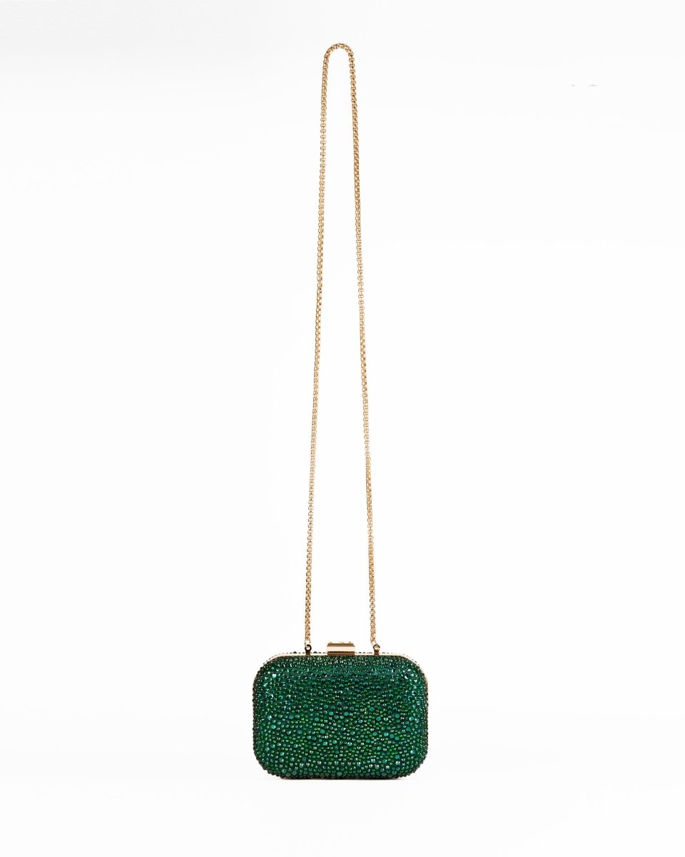 Crystal-Embellished Crepe Clutch
