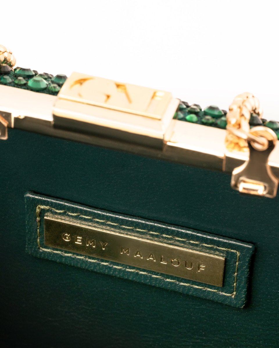 Crystal-Embellished Crepe Clutch