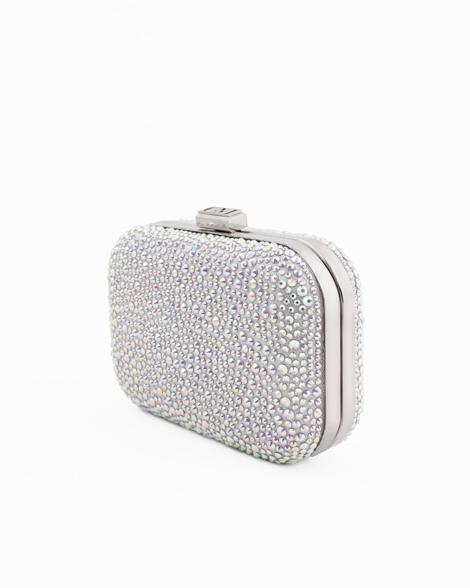 Crystal-Embellished Crepe Clutch