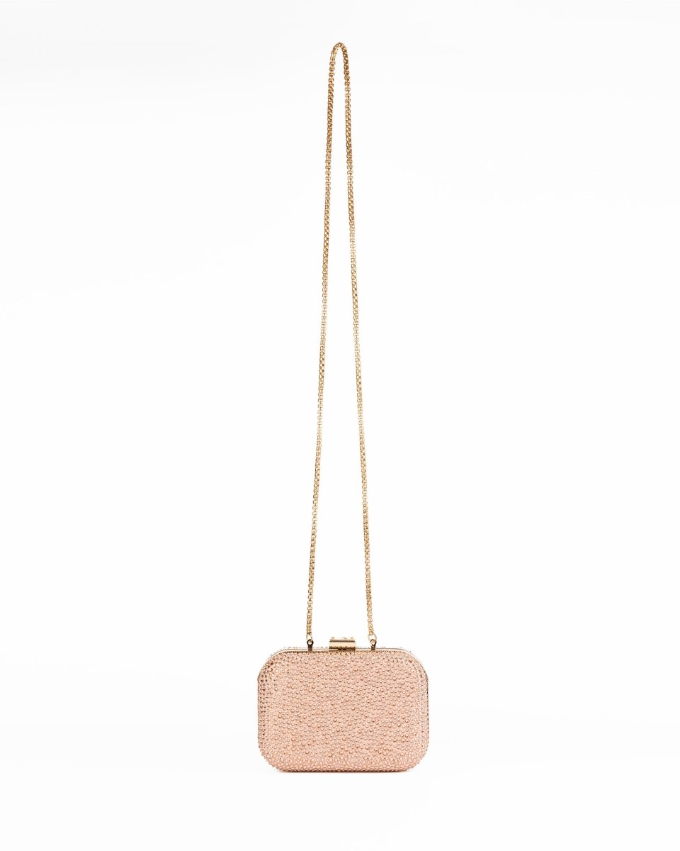 Crystal-Embellished Crepe Clutch