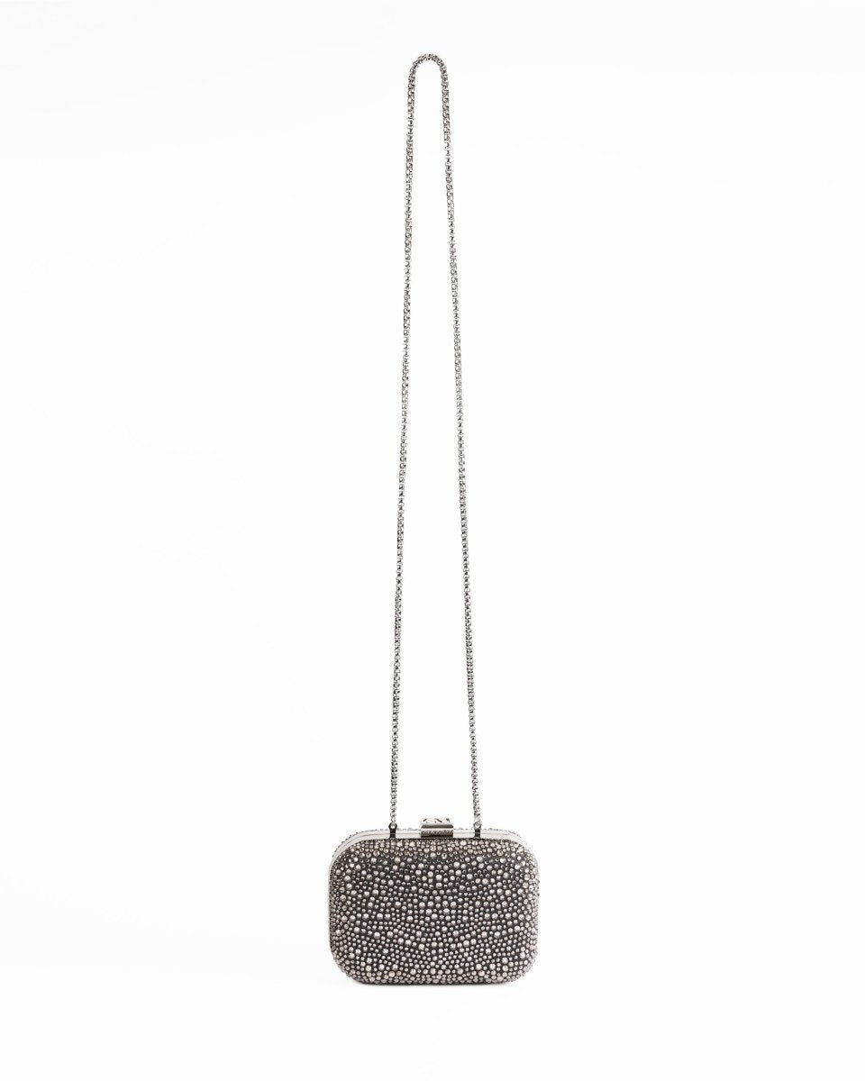 Crystal-Embellished Crepe Clutch