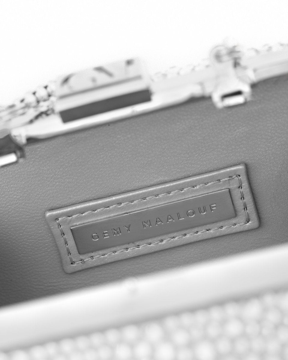 Crystal-Embellished Crepe Clutch