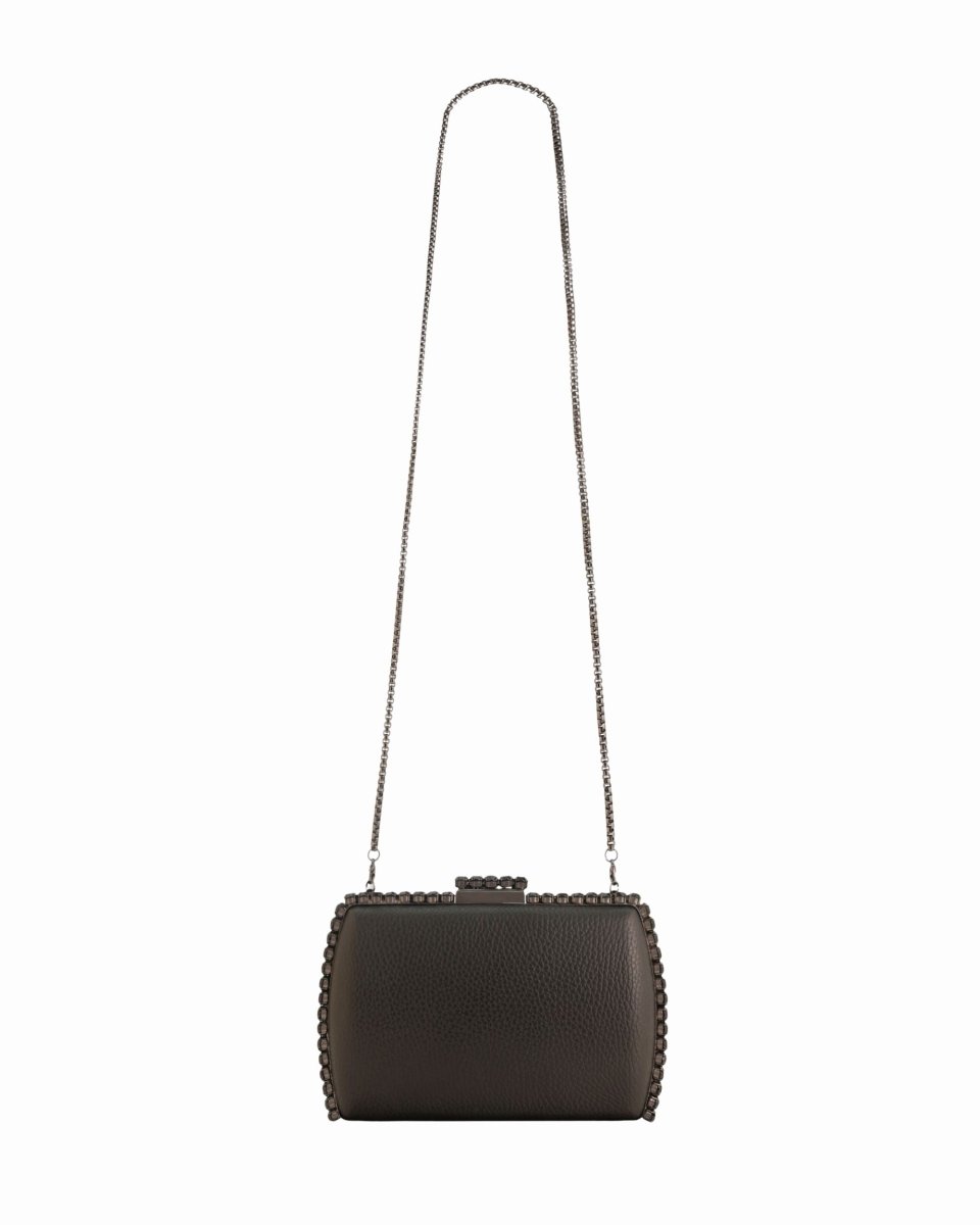 Leather Clutch With Black Hardware