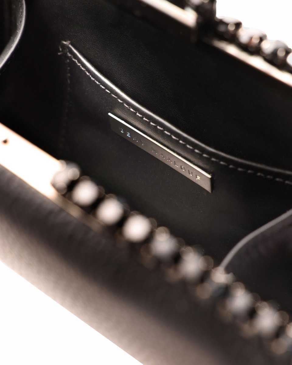 Leather Clutch With Black Hardware