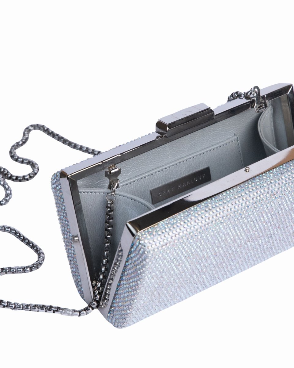 Rhinestones Silver Clutch