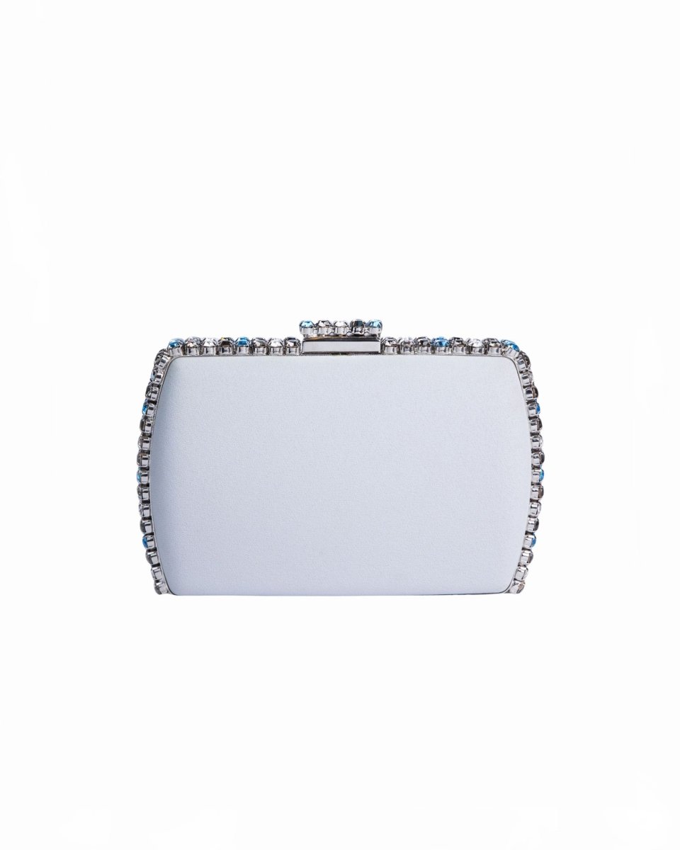 Grey Clutch With Multicolor Studs