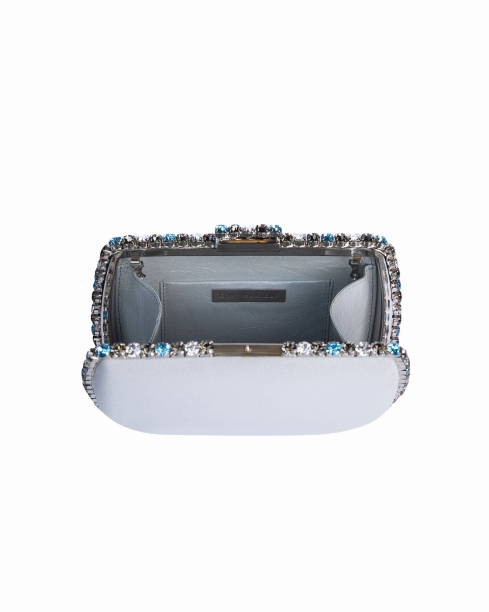 Grey Clutch With Multicolor Studs