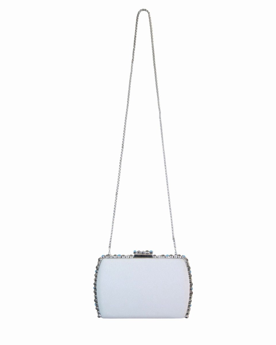Grey Clutch With Multicolor Studs