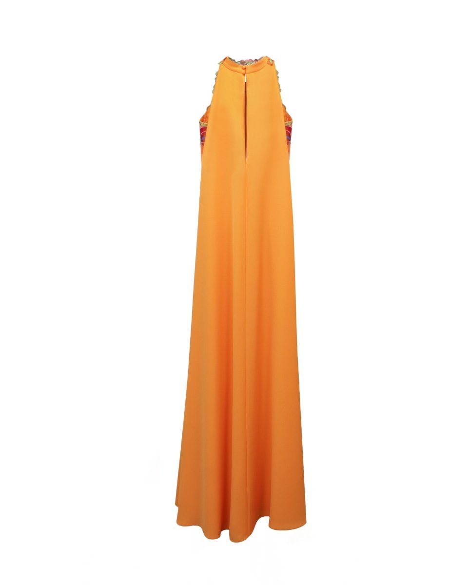 Halter Neckline Dress with Floral Corset