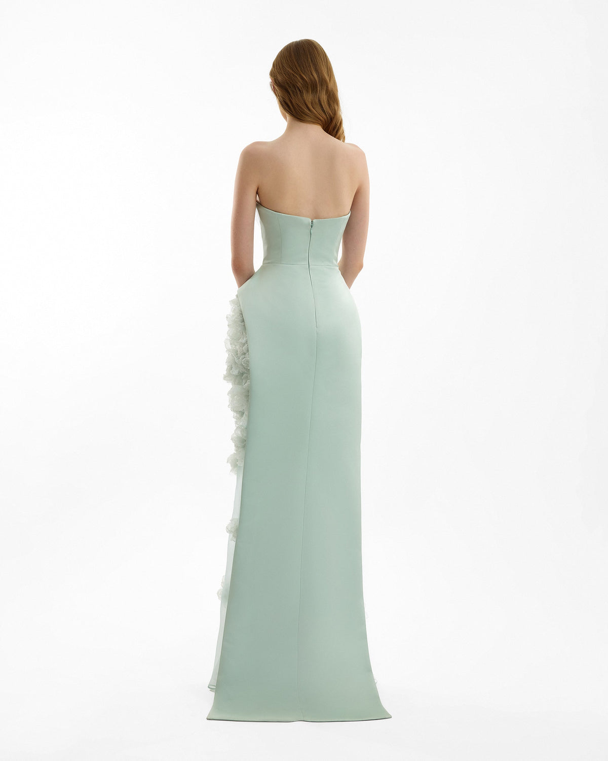 Strapless 3D Floral Embellished Dress