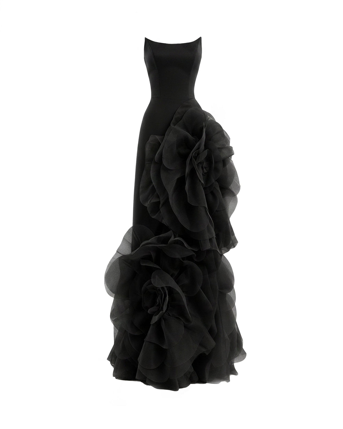 Fitted Scoop-Neck Dress with Sculpted Flowers