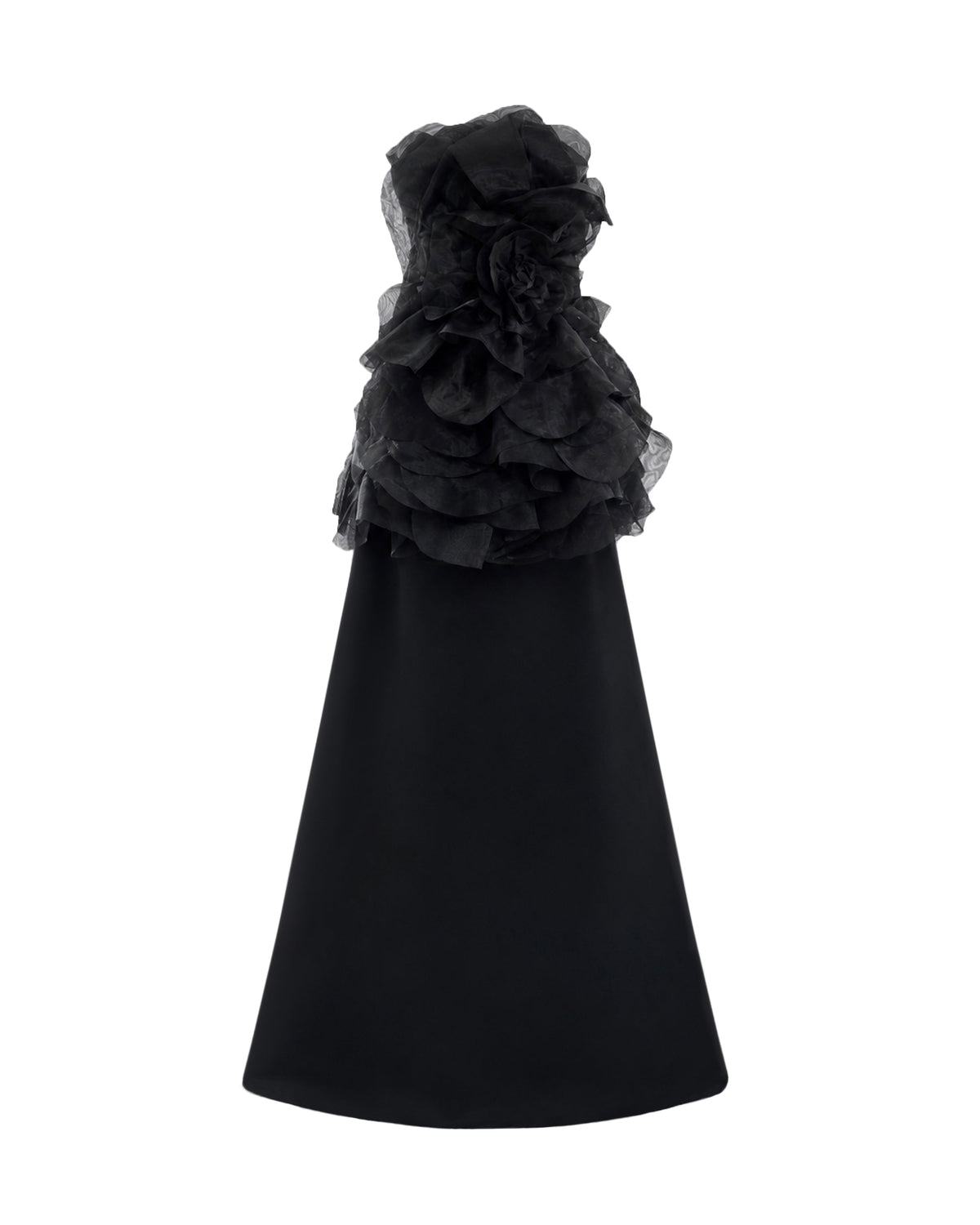 Strapless Organza Flower Dress