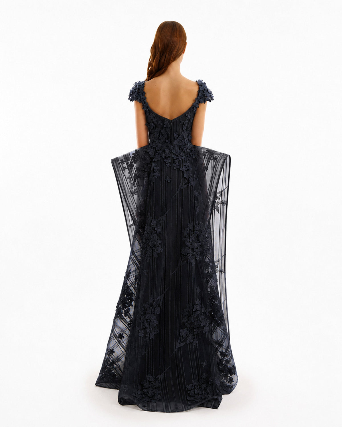 Floral Embroidered Dress with Cap Sleeves