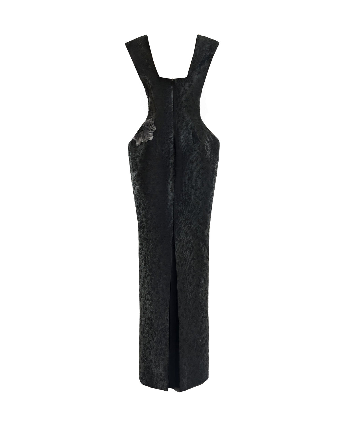 Plunging Jacquard Dress