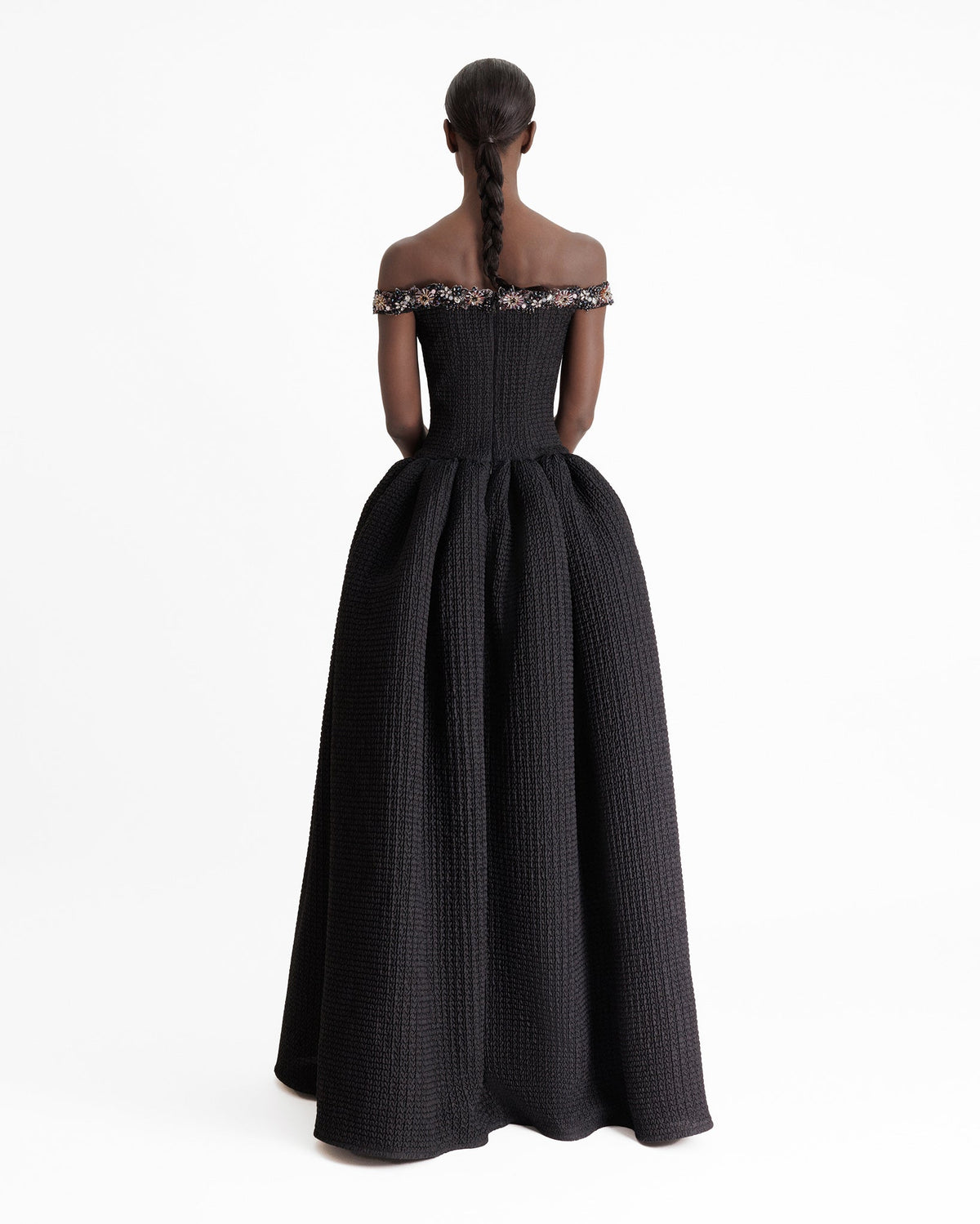 Beaded Off-the-shoulders Dress