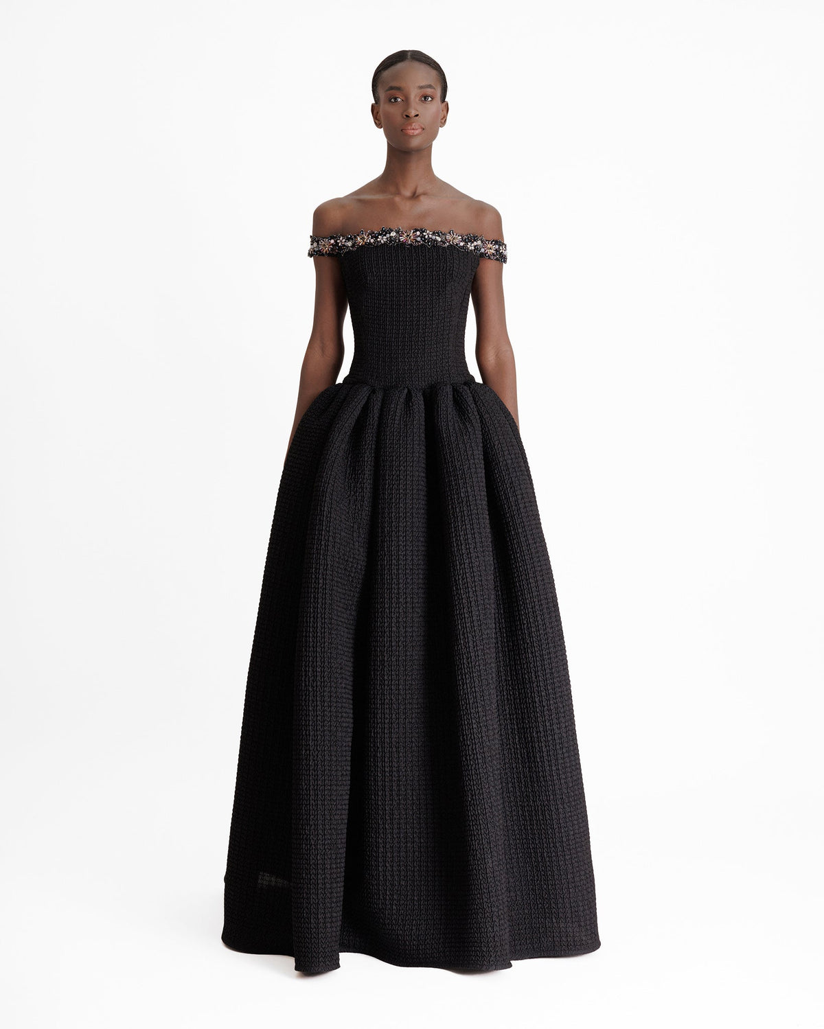 Beaded Off-the-shoulders Dress