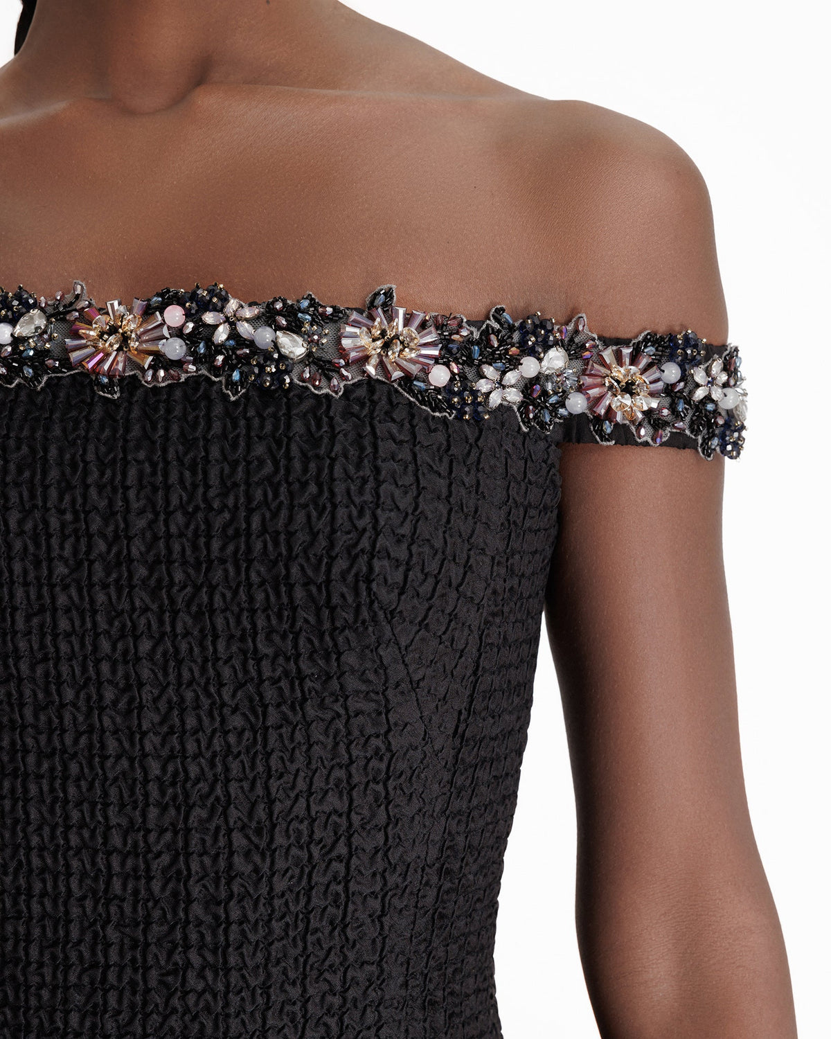 Beaded Off-the-shoulders Dress