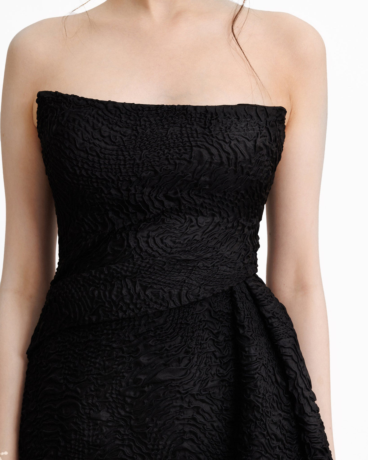 Strapless Dress With a Draped Skirt